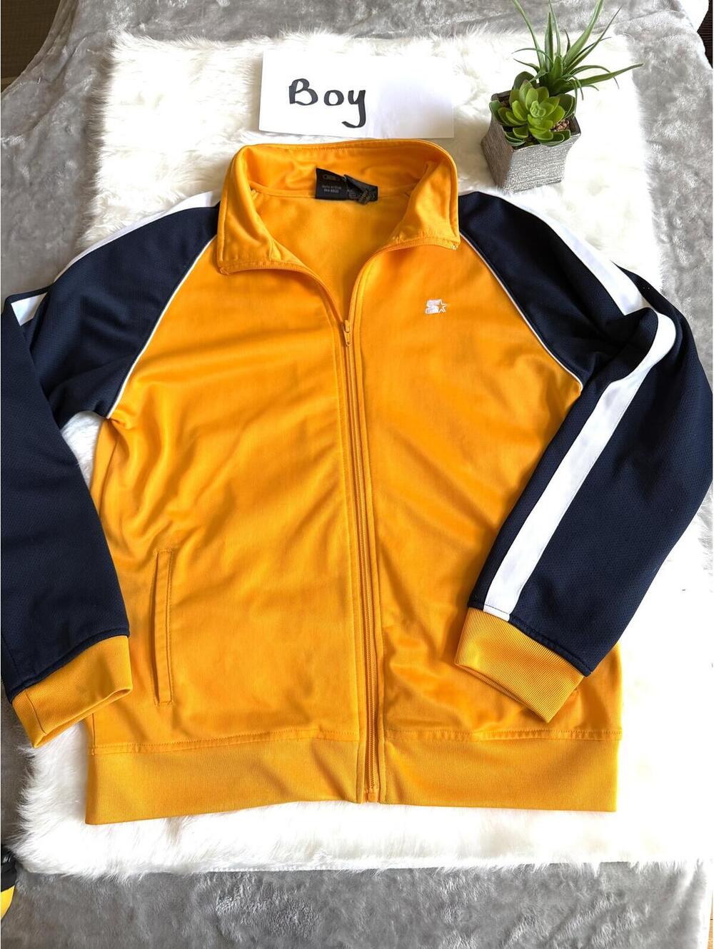 Starter Yellow Navy Track Jacket White Stripe Detail XXL 18